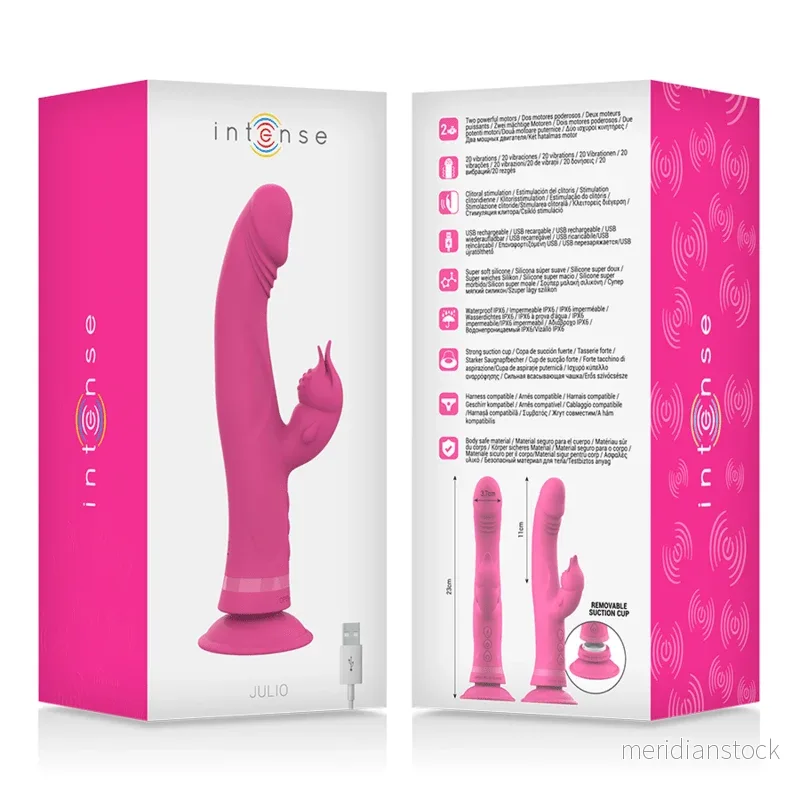 INTENSE - JULIO RABBIT VIBRATOR PINK SILICONE