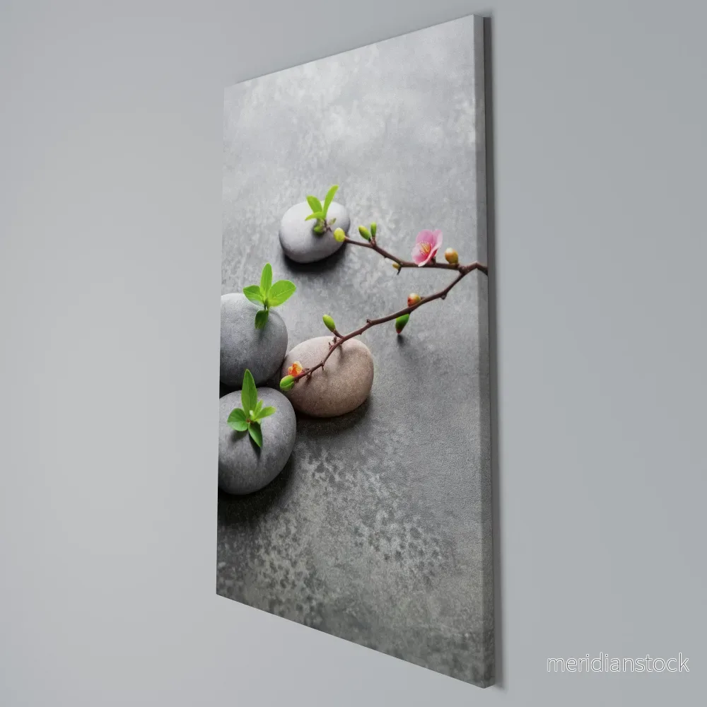 STONES AND BLOSSOMS Vertical Canvas Print - Bild 3