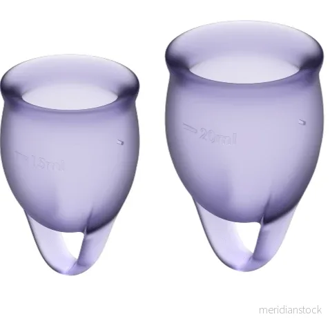 SATISFYER - FEEL CONFIDENT MENSTRUAL CUP PURPLE 15 + 20 ML - Bild 2